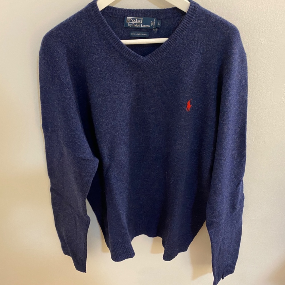 Polo Ralph Lauren Navy Wool Sweater Large